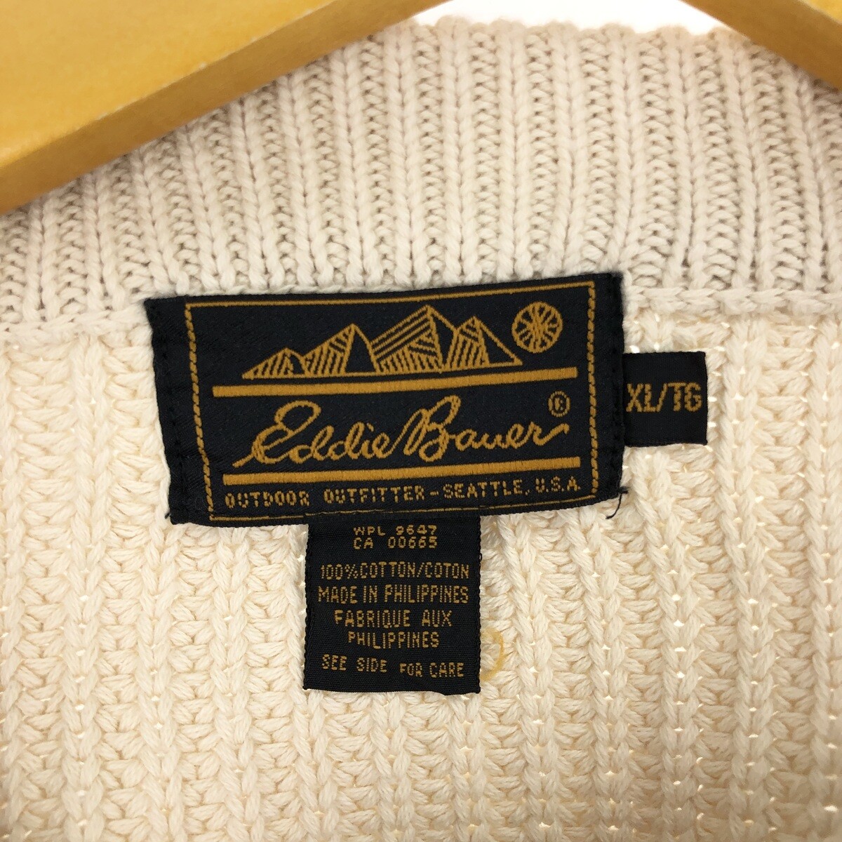 トップス 1980s Eddie Bauer cotton knit sweater Eddie Bauer Vintage 80s Striped Cotton Knit Sweater Men's L