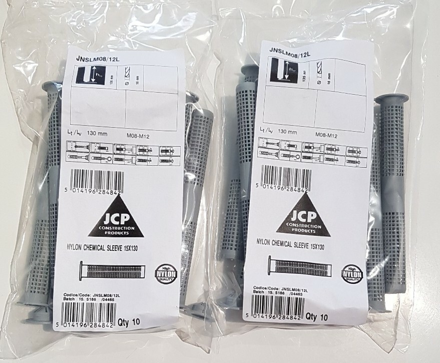 Pack of 20, 130mm NYLON SLEEVE CHEMICAL RESIN ANCHOR STUD M8 M10 M12 eBay