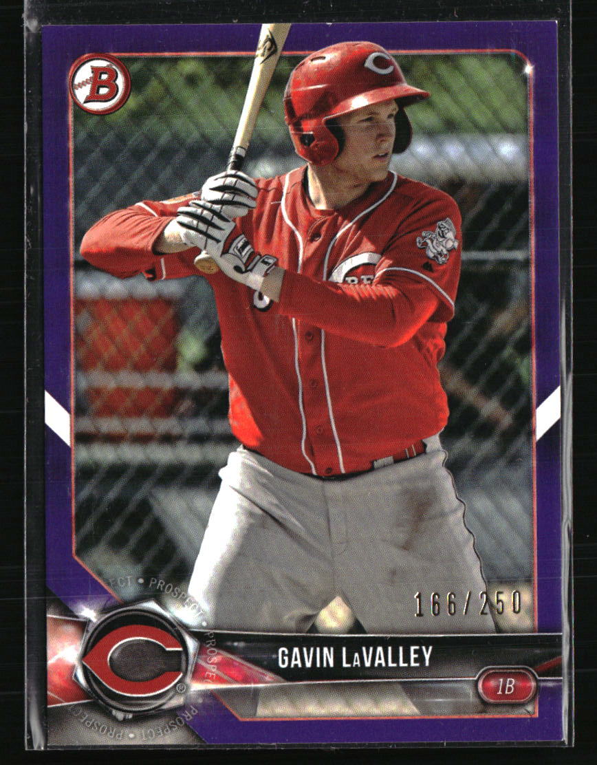 Gavin LaValley 2018 Bowman BP119 Baseball Card Serial Numbered 250