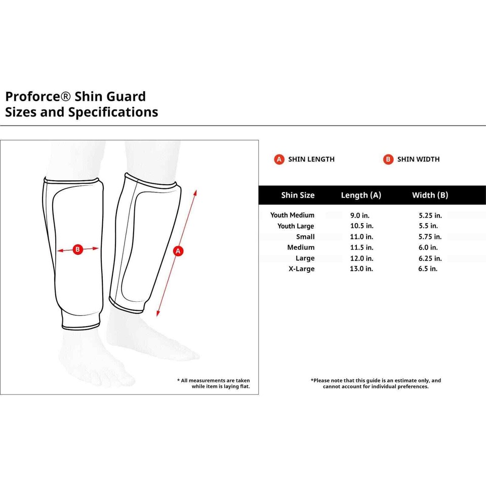 ProForce II Martial Arts Shin Guards - Full-Length Protection For Ankle To Shin (Black, Large)