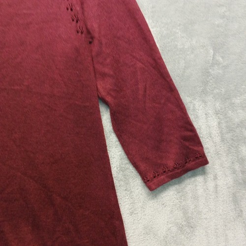 ROZ & ALI Sweater Size Petite MEDIUM (8-10) Women Pullover Fall Maroon Knit - Picture 16 of 18