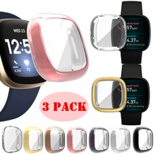 3pcs TPU Case For Fitbit Versa 3 Fitbit Versa Sense Full Cover Screen Protector
