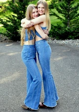 Free People 2 Piece NWT Size 29 FABULOUS Denim Valencia Flare Set NEW