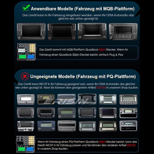 4GB+64GB Android 14 GPS Autoradio für VW T6 Crafter Amarok Caddy Polo ŠKODA Yeti - Bild 21 von 24