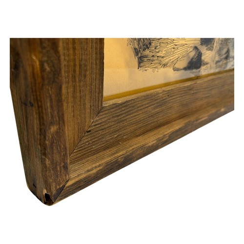 Stephen Mirich Artwork Vintage Wood Frame 49er Mining Gold Glass Reverse Screen - Picture 13 of 19
