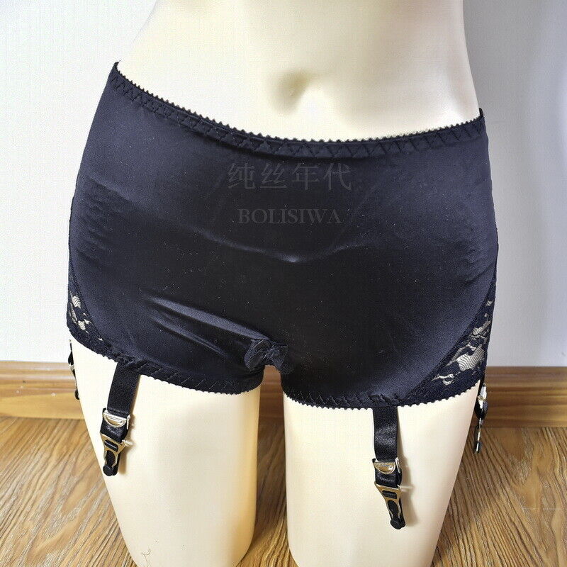 S-XXXL) Sheer Mesh VTG high-waist girdle metals Garter Belt 6 Straps  Suspender