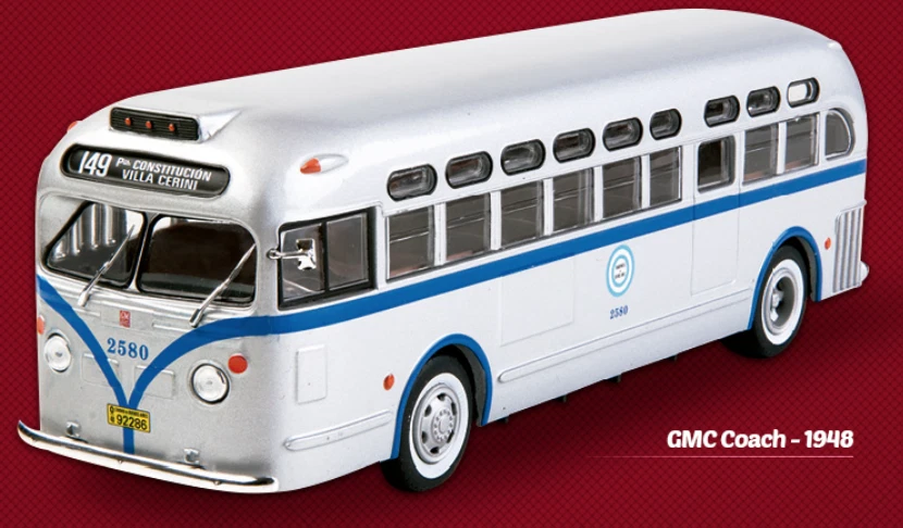 GMC Coach Аргентина автобус Linea 149 1948 редкая большой литой масштаб 1:43 новый + журнал - Изображение 2 из 2