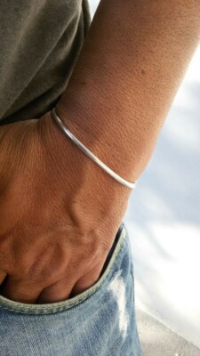 Kyros Bracciale Uomo Snake Piatto In Argento 10mm - Gioielli Argento - Foto 5