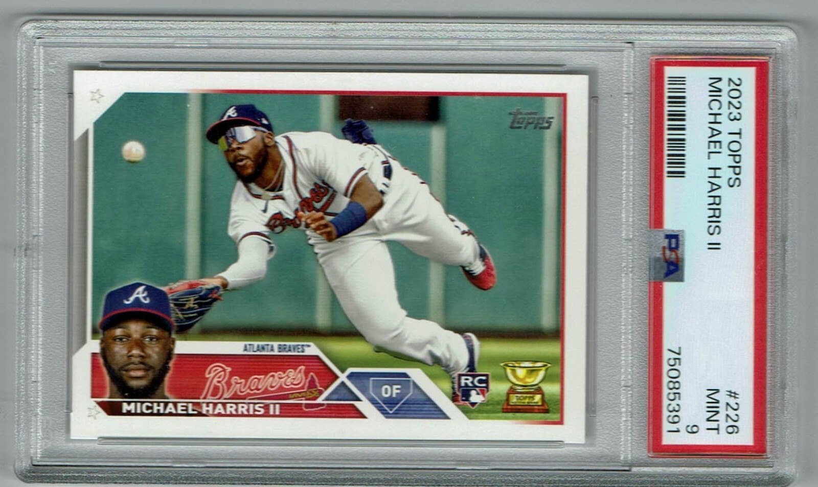 MICHAEL HARRIS II 2023  TOPPS CARD #226 PSA 9