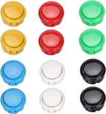 12pcs Responsive Replacement Push Buttons 30mm for Arcade Joystick Game Console