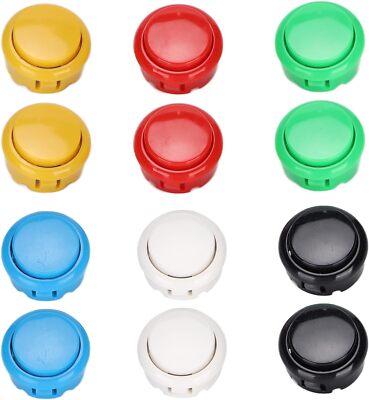 12pcs Responsive Replacement Push Buttons 30mm for Arcade Joystick Game Console