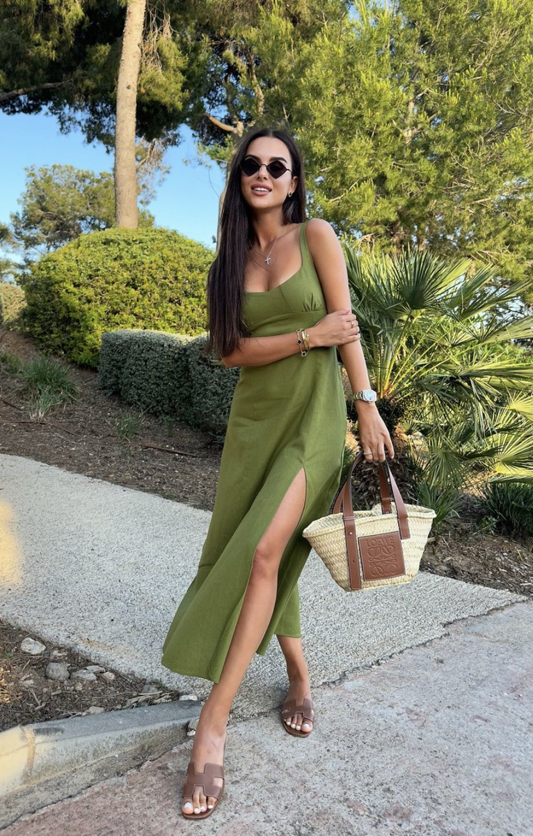 NWT_ZARA SS24 WOMAN LINEN BLEND MIDI DRESS 3595/709 oil NWT_ZARA SS24 WOMAN LINEN BLEND MIDI DRESS 3595/709 oil