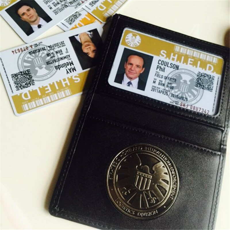 The Avengers Agents of S.H.I.E.L.D.Shield Badge in Leather Wallet