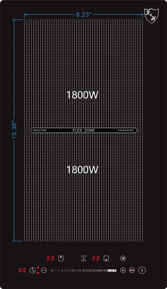 K&H SIGNATURE SERIES German Design 12" Induction Glass Cooktop 220V IN12-3400FLX - Image 4 of 4