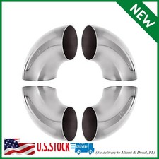 4 Pack 304 Stainless Steel Mandrel Bend Elbow, 90 Degree Exhaust Elbow Pipe, 2.5