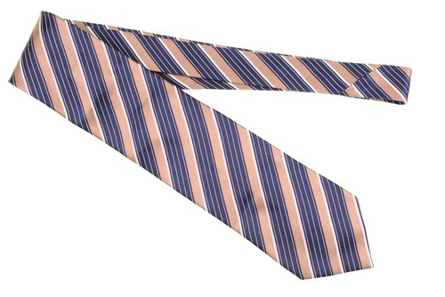 NEUESTE Ermenegildo Zegna goldfarbene & blaue Repp-Streifen 100 % Seide Satin Krawatte - Bild 2 von 6