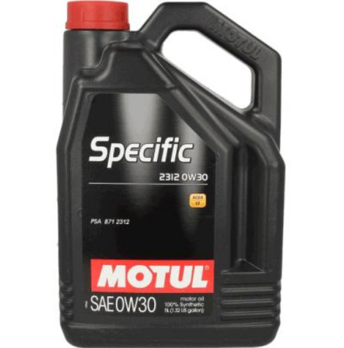 Huile 0W30 Motul Specific 2312 évite l'usure et réduit la consommation de carburant 5L