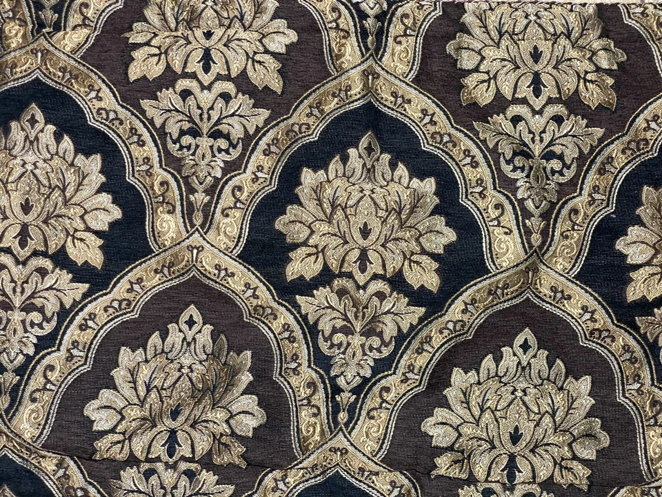 J. Queen New York Meridian King Pillow Sham Set Gold Black Tapestry - Image 4 of 4