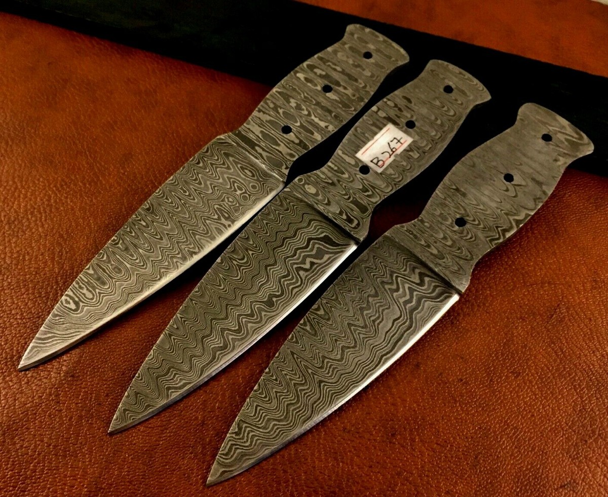 Lot of Handmade Damascus Steel Blade Blank-Sgian Dubh Knife-B267