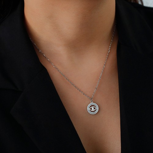 HotHoly Virgin Mary Clear Zircon Necklace Stainless Steel Chain Choker Jewelry - Picture 5 of 17