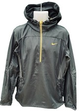 New NIKE JUST DO IT MENS Half Zip Active Rain Jacket Charcoal Grey M