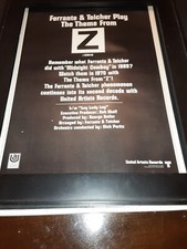 Ferrante And Teicher Theme From Z Rare Original Promo Poster Ad Framed