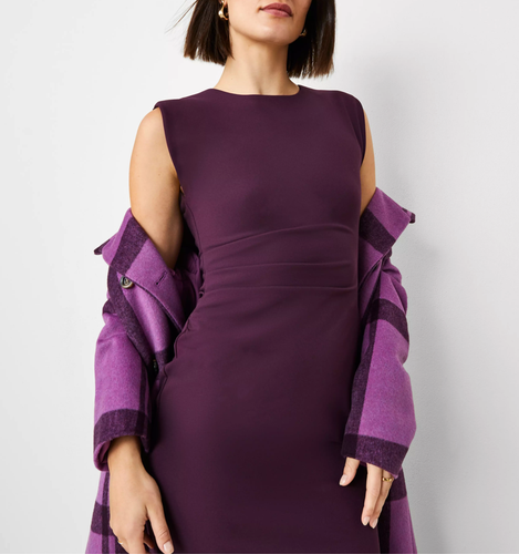 Ann Taylor Women`s $149 Cap Sleeve Sheath Midi Dress in Purple Moon size 4 - Picture 9 of 9