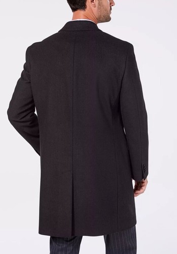 Nautica Men's Melton Wool Blend Regular Fit Batten Overcoat Charcoal (UK 40R) - Picture 14 of 14
