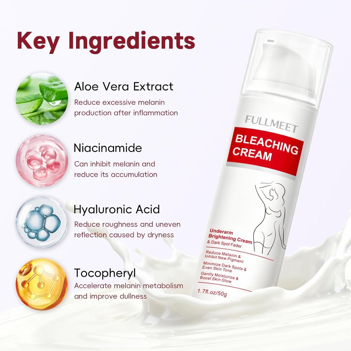 Skin Bleaching Cream for Intimate Areas & Body, Dark Spot Remover for  Underarms,
