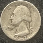 1942 P Washington Silver Quarter 90% SILVER