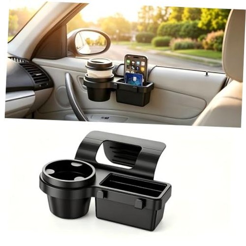 Car Window Storage Organizer, Multifunctional Cup Holder & Phone 1 PC Black #02