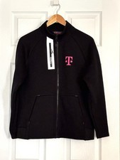 T-MOBILE Employee Jacket Womens Sz M Full Zip Black Pink Logo Long Sleeve