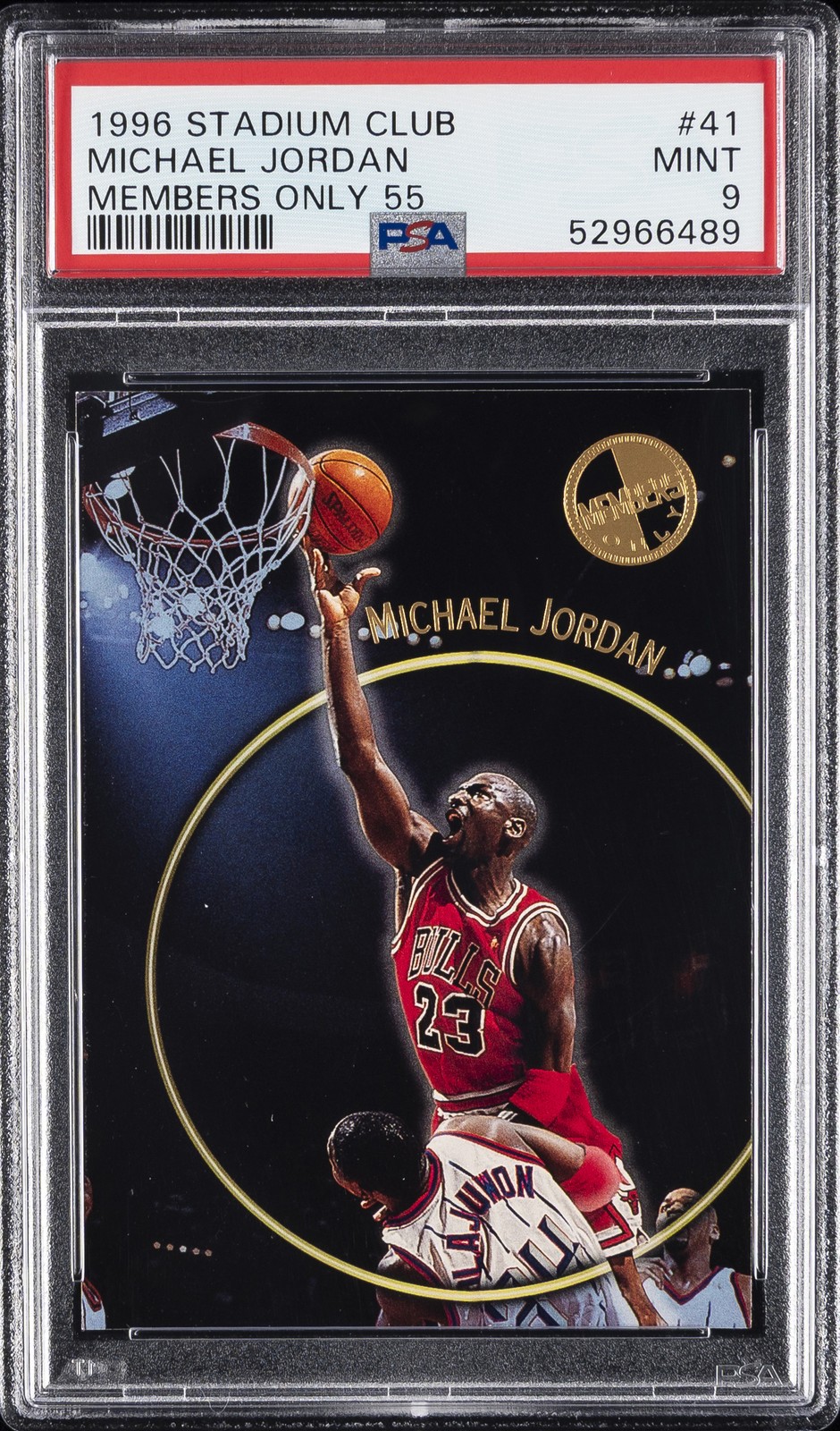 1996 STADIUM CLUB MEMBERS ONLY 55 #41 MICHAEL JORDAN PSA 9
