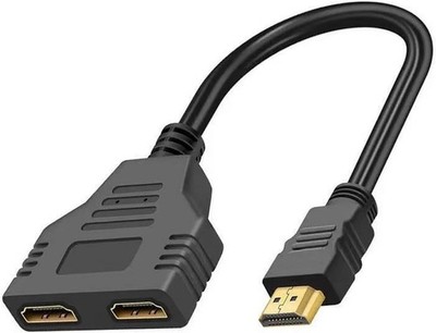 HDMI Splitter Adapter Cable, 1080P 1 in 2 Out, HDMI to 2 Female 1 to 2 Way Ca...