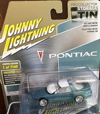JOHNNY White LIGHTNING STORAGE TIN 1994 PONTIAC FIREBIRD T/A  Collector