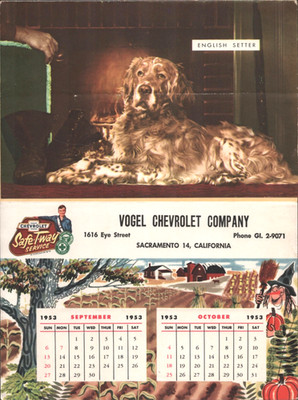1953 VOGEL CHEVROLET CO. automobile advertising mailer E5 SACRAMENTO, CALIFORNIA