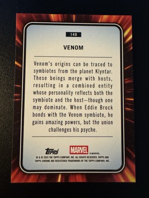 2025 Topps Chrome Marvel Venom #149 Yellow Lava Parallel | eBay