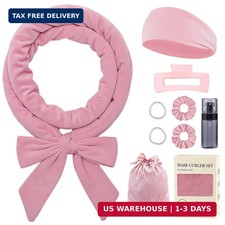 obeoby Heatless Curls Overnight Set, No Heat Hair Curlers To Sleep In, Pink So