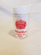 Vintage HOLLAND HOUSE Cocktail Mix JIGGER MEASURING Glass~Bar Tool~Red Design
