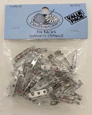 Create A Craft Pin Backs 40 Pcs Silver Tone Brooch Safety Clasps Jewelry DIY NEW