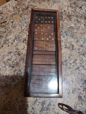 28 Wood Dominos Double Six Dominos Set In A Wooden Case- New