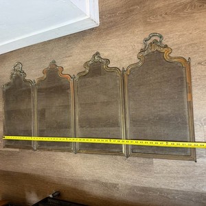 Antique French 4 Panel Brass Ornate Fireplace Screen, Circa 1890s 53”
