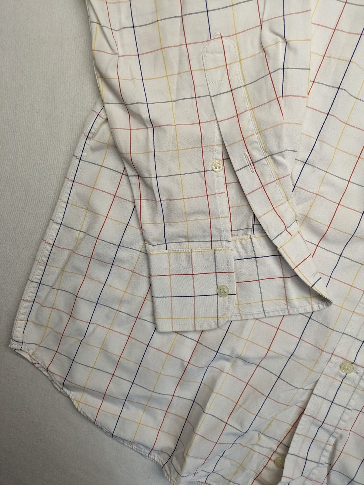 top Paul & Shark Herren Hemd Gr 39 S Langarm Button-Down Weiß Bunt Kariert Logo image 7