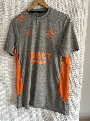 Castore Rangers FC grau orange Trainingsshirt Gr. S Top Zustand