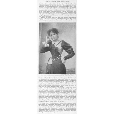 THEATRE Miss Cora Pool in the Best Man - Antique Print 1894