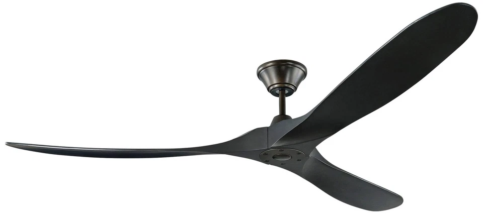 70" Visual Comfort Maverick Max Damp Matte Black Fan with Remote - Image 2 of 3
