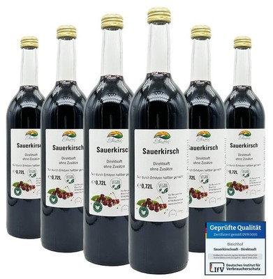 Bleichhof Sauerkirschsaft   100% Direktsaft OHNE Zuckerzusatz, vegan (6x 0,72l)