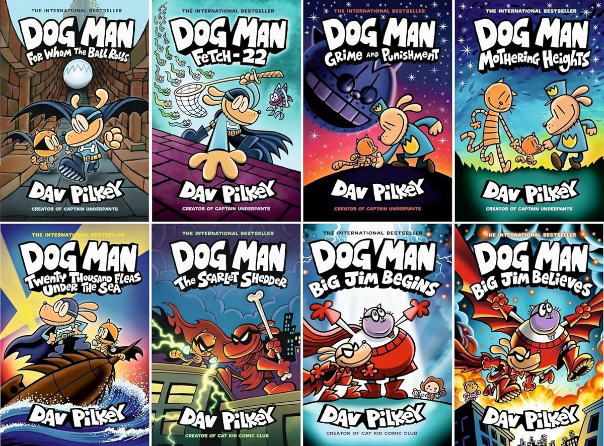 Dog Man 8 Books Collection Books 7-14 by Dav Pilkey Hardcover Set