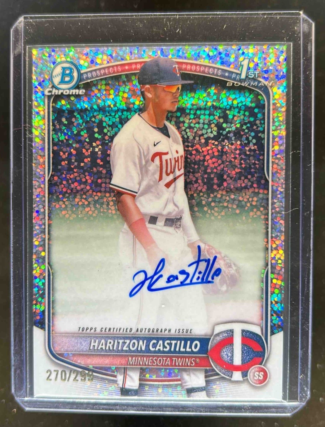 2025 Bowman Chrome Haritzon Castillo Auto Speckle Refractor 1st Prospect #/299