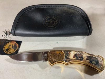 Franklin Mint Wild Boar Collector's Knife with Zipper Case